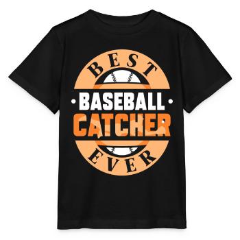 Best Baseball Catcher Ever Catcher Hobby - Stanley/Stella MINI CREATOR Kids’ T-Shirt - black - Front - Mikhail (115cm)