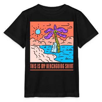 Ceci est ma chemise de plage plage vacances plage - T-shirt bio MINI CREATOR Stanley/Stella Enfant - noir - Devant - Mikhail (115cm)