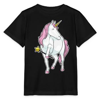 Baguette magique licorne - T-shirt bio MINI CREATOR Stanley/Stella Enfant - noir - Devant - Mikhail (115cm)
