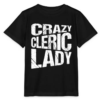 Larp Live Action Role Playing Crazy Cleric Lady - Stanley/Stella Kinder T-Shirt MINI CREATOR  - Schwarz - Vorne - Mikhail (115cm)