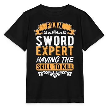 Larp Live Action Role Playing Foam Sword Expert - Stanley/Stella MINI CREATOR Kids’ T-Shirt - black - Front - Mikhail (115cm)