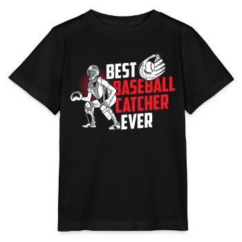 Best Baseball Catcher Ever Catcher Hobby - Stanley/Stella MINI CREATOR Kids’ T-Shirt - black - Front - Mikhail (115cm)