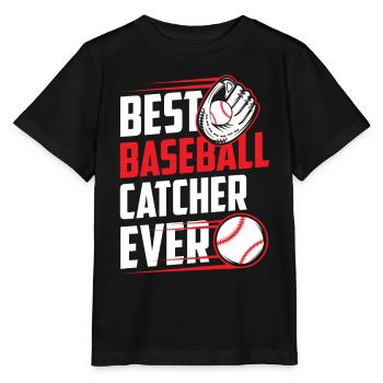 Best Baseball Catcher Ever Hobby Catcher - Stanley/Stella MINI CREATOR Kids’ T-Shirt - black - Front - Mikhail (115cm)