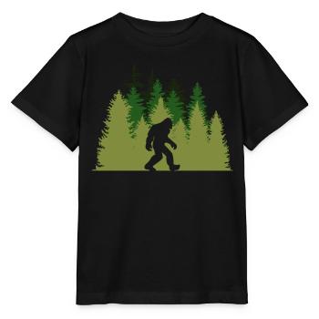 Bigfoot in the forest - Stanley/Stella MINI CREATOR Kids’ T-Shirt - black - Front - Mikhail (115cm)