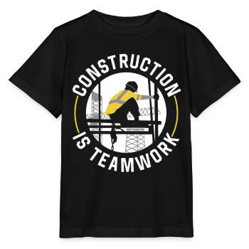 Construction work is teamwork Construction Teamwork Construction site - Stanley/Stella MINI CREATOR Kids’ T-Shirt - black - Front - Mikhail (115cm)