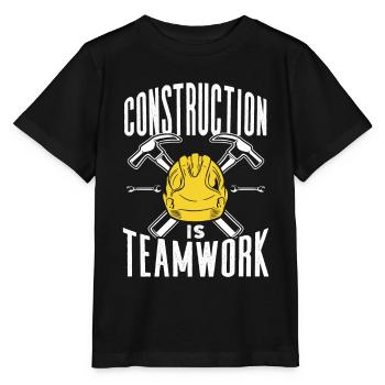 Bauarbeit Ist Teamarbeit Baustelle Teamwork Bau - Stanley/Stella Kinder T-Shirt MINI CREATOR  - Schwarz - Vorne - Mikhail (115cm)