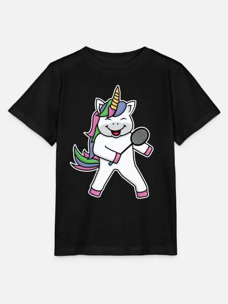 Badminton Einhorn - Stanley/Stella Kinder T-Shirt MINI CREATOR - Schwarz
