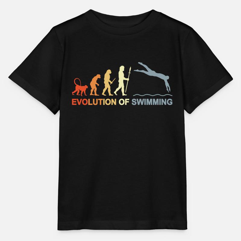 Evolution of swimming - Stanley/Stella MINI CREATOR Kids’ T-Shirt - black