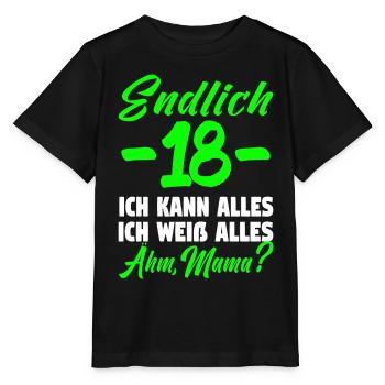 18 Geburtstag Geburtstagsgeschenk volljährig - Stanley/Stella Kinder T-Shirt MINI CREATOR  - Schwarz - Vorne - Mikhail (115cm)