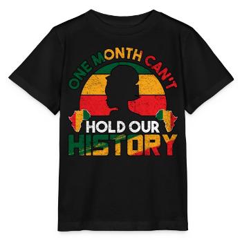 Un mois ne peut pas tenir notre Mois de l’histoire des Noirs - T-shirt bio MINI CREATOR Stanley/Stella Enfant - noir - Devant - Mikhail (115cm)