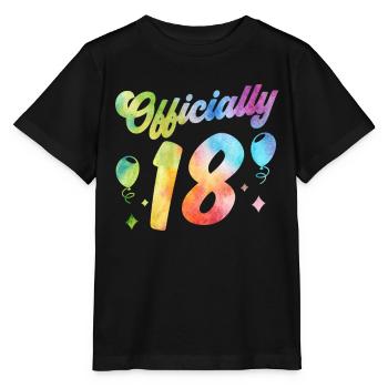 Offiziell 18 Achtzehn Geburtstagskind Geburtstag - Stanley/Stella Kinder T-Shirt MINI CREATOR  - Schwarz - Vorne - Mikhail (115cm)