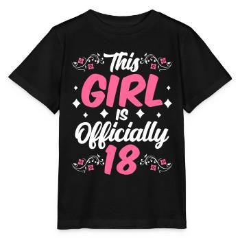 Dieses Mädchen Ist Offiziell 18 Feier Achtzehn - Stanley/Stella Kinder T-Shirt MINI CREATOR  - Schwarz - Vorne - Mikhail (115cm)