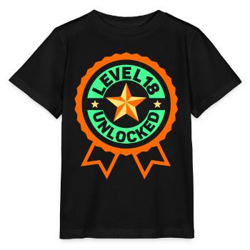 Level 18 Freigeschaltet Feier Achtzehn Geburtstag - Stanley/Stella Kinder T-Shirt MINI CREATOR  - Schwarz - Vorne - Mikhail (115cm)
