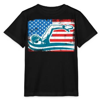 4. Juli Schwimmen - Stanley/Stella Kinder T-Shirt MINI CREATOR  - Schwarz - Vorne - Mikhail (115cm)