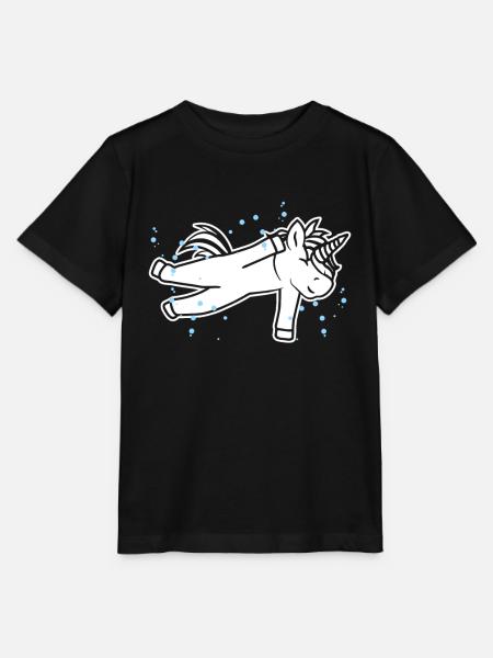 Einhorn Schwimmer - Stanley/Stella Kinder T-Shirt MINI CREATOR - Schwarz