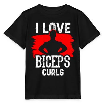 J’aime biceps boucles dictons biceps muscles - T-shirt bio MINI CREATOR Stanley/Stella Enfant - noir - Devant - Mikhail (115cm)