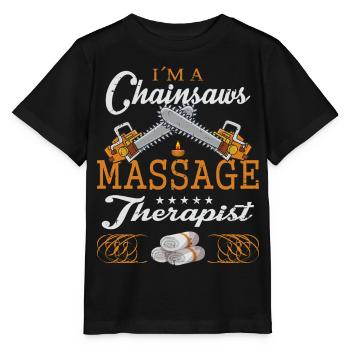 Kettensägen Massage - Stanley/Stella Kinder T-Shirt MINI CREATOR  - Schwarz - Vorne - Mikhail (115cm)