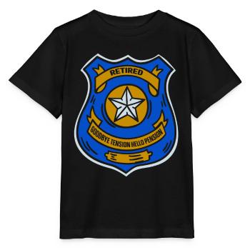 In retirement Goodbye Tension Hello Pension Police - Stanley/Stella MINI CREATOR Kids’ T-Shirt - black - Front - Mikhail (115cm)