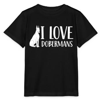 J’adore Dobermans Doberman Doberman chiens - T-shirt bio MINI CREATOR Stanley/Stella Enfant - noir - Devant - Mikhail (115cm)