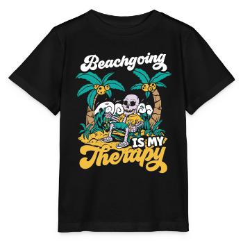 Beach holiday is my therapy Beach beach - Stanley/Stella MINI CREATOR Kids’ T-Shirt - black - Front - Mikhail (115cm)