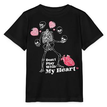 Don't Play With My Heart Skeleton Valentine's Day - Stanley/Stella MINI CREATOR Kids’ T-Shirt - black - Front - Mikhail (115cm)