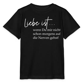 Liebe ist entspanntes Morgenmotto - Stanley/Stella Kinder T-Shirt MINI CREATOR  - Schwarz - Vorne - Mikhail (115cm)