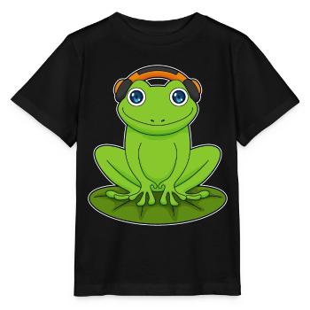 Frog Headphone Musique - T-shirt bio MINI CREATOR Stanley/Stella Enfant - noir - Devant - Mikhail (115cm)