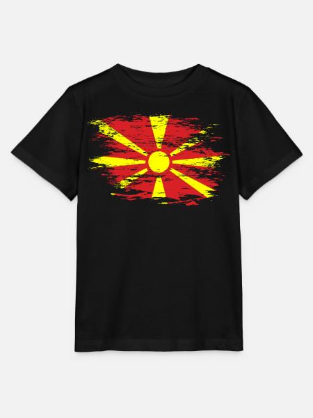 Mazedonien Flagge used - Stanley/Stella Kinder T-Shirt MINI CREATOR  - Schwarz