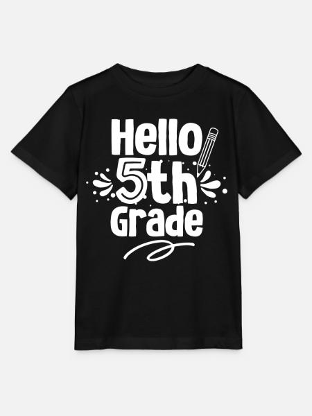 Hallo 5. Klasse Fünftklässler 5 Klasse Fünfte - Stanley/Stella Kinder T-Shirt MINI CREATOR  - Schwarz