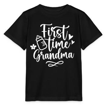 Das Erste Mal Oma Erstes Mal Großeltern Süß - Stanley/Stella Kinder T-Shirt MINI CREATOR  - Schwarz - Vorne - Mikhail (115cm)