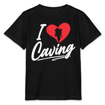 I love caving caving caving - Stanley/Stella MINI CREATOR Kids’ T-Shirt - black - Front - Mikhail (115cm)