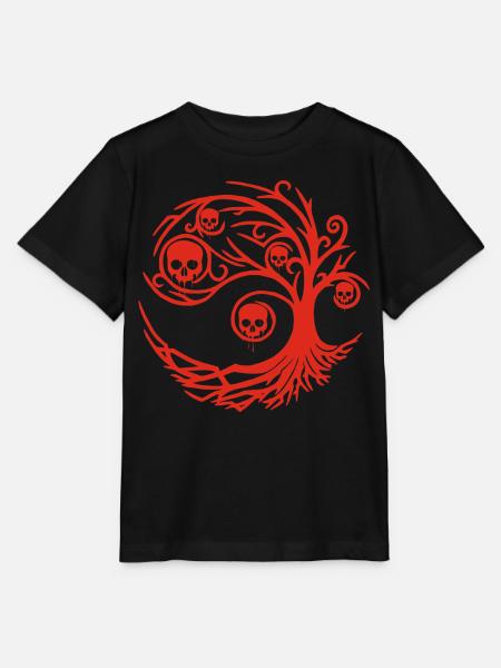 Roter Baum mit Totenköpfen - Stanley/Stella Kinder T-Shirt MINI CREATOR - Schwarz