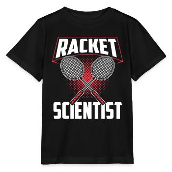 Schläger Wissenschaftler Racket Scientist - Stanley/Stella Kinder T-Shirt MINI CREATOR  - Schwarz - Vorne - Mikhail (115cm)