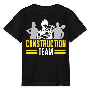 Construction Team Construction Site Teamwork Construction Workers - Stanley/Stella MINI CREATOR Kids’ T-Shirt - black - Front - Mikhail (115cm)