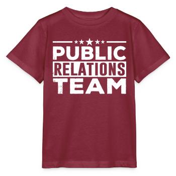Team Public Relations PR Öffentlichkeitsarbeit - Stanley/Stella MINI CREATOR Kids’ T-Shirt - burgundy - Front - Kain (125cm)