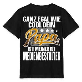 Mediengestalter Papa Vater Vatertag Cooler Papa - Stanley/Stella Kinder T-Shirt MINI CREATOR  - Schwarz - Vorne - Mikhail (115cm)
