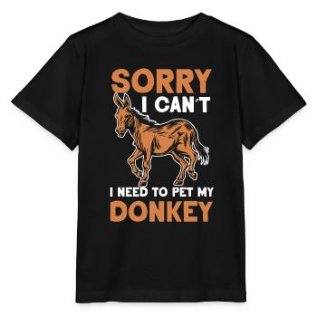 Ne puis-je pas avoir à caresser mon âne - T-shirt bio MINI CREATOR Stanley/Stella Enfant - noir - Devant - Mikhail (115cm)