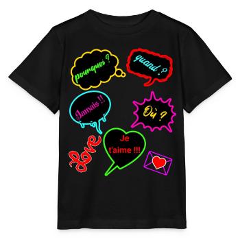 pourquoi quand ou - T-shirt bio MINI CREATOR Stanley/Stella Enfant - noir - Devant - Mikhail (115cm)