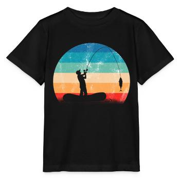 Cadeau de pêche pêcheur pêcheur Petri canne de guérison - T-shirt bio MINI CREATOR Stanley/Stella Enfant - noir - Devant - Mikhail (115cm)