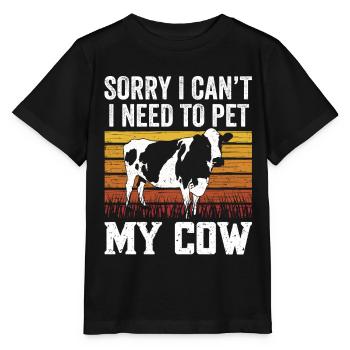 Ne puis-je pas avoir à caresser mes vaches - T-shirt bio MINI CREATOR Stanley/Stella Enfant - noir - Devant - Mikhail (115cm)