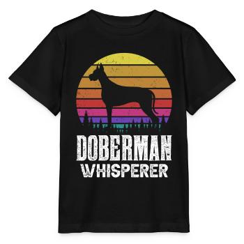 Doberman Whisperer Chiens Dobermans Doberman - T-shirt bio MINI CREATOR Stanley/Stella Enfant - noir - Devant - Mikhail (115cm)