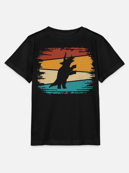 Dino Dinosaurier Triceratops - Stanley/Stella Kinder T-Shirt MINI CREATOR - Schwarz