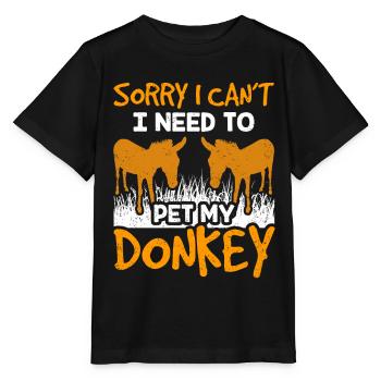 Ne puis-je pas avoir à caresser mon âne - T-shirt bio MINI CREATOR Stanley/Stella Enfant - noir - Devant - Mikhail (115cm)