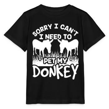 Kann Nicht Ich Muss Meinen Esel Streicheln Tier - Stanley/Stella Kinder T-Shirt MINI CREATOR  - Schwarz - Vorne - Mikhail (115cm)