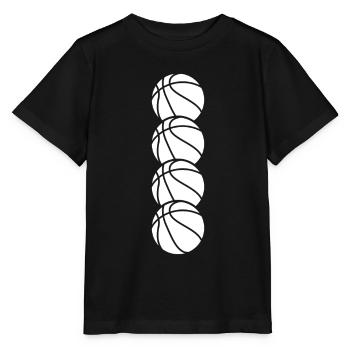 Basketball Bälle - Stanley/Stella Kinder T-Shirt MINI CREATOR  - Schwarz - Vorne - Mikhail (115cm)