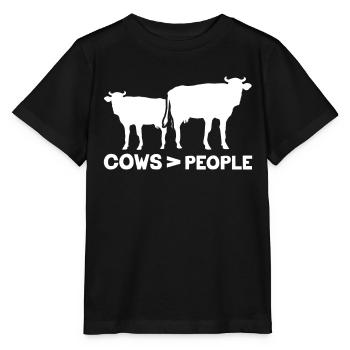 Vaches > humains Animaux Vache laitière Ferme de vaches - T-shirt bio MINI CREATOR Stanley/Stella Enfant - noir - Devant - Mikhail (115cm)