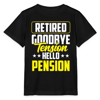 In retirement Goodbye Tension Hello Pension Police - Stanley/Stella MINI CREATOR Kids’ T-Shirt - black - Front - Mikhail (115cm)