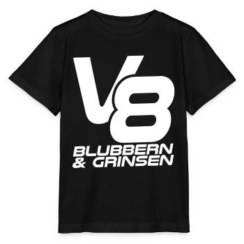 V8 - Blubbern & Grinsen - Stanley/Stella Kinder T-Shirt MINI CREATOR  - Schwarz - Vorne - Mikhail (115cm)