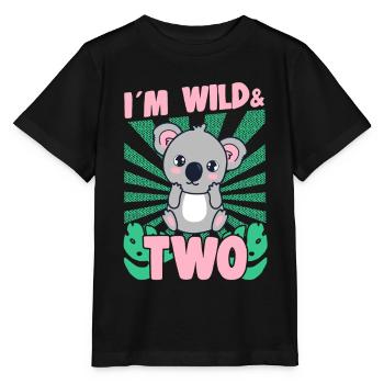 Im Wild And 2 Years-Old Bday Party Gift Koala - Stanley/Stella Kinder T-Shirt MINI CREATOR  - Schwarz - Vorne - Mikhail (115cm)