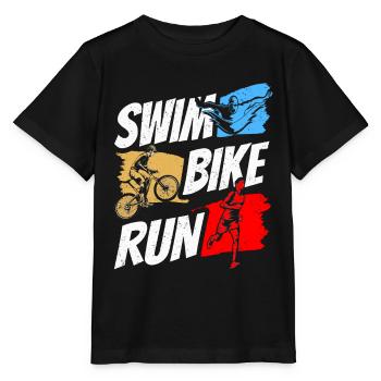Natation Vélo Course Triathlète Triathlète Triathlon Triathlète - T-shirt bio MINI CREATOR Stanley/Stella Enfant - noir - Devant - Mikhail (115cm)